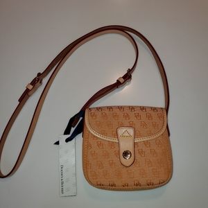 NWT Dooney & Bourke Peanut Brittle Mini Square Crossbody Flap Bag